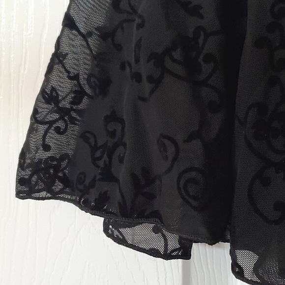 NWT Pau Brook Dancewear Black Velvet Flower Sheer Ballet Tutu Skirt Size Child - Picture 5 of 7